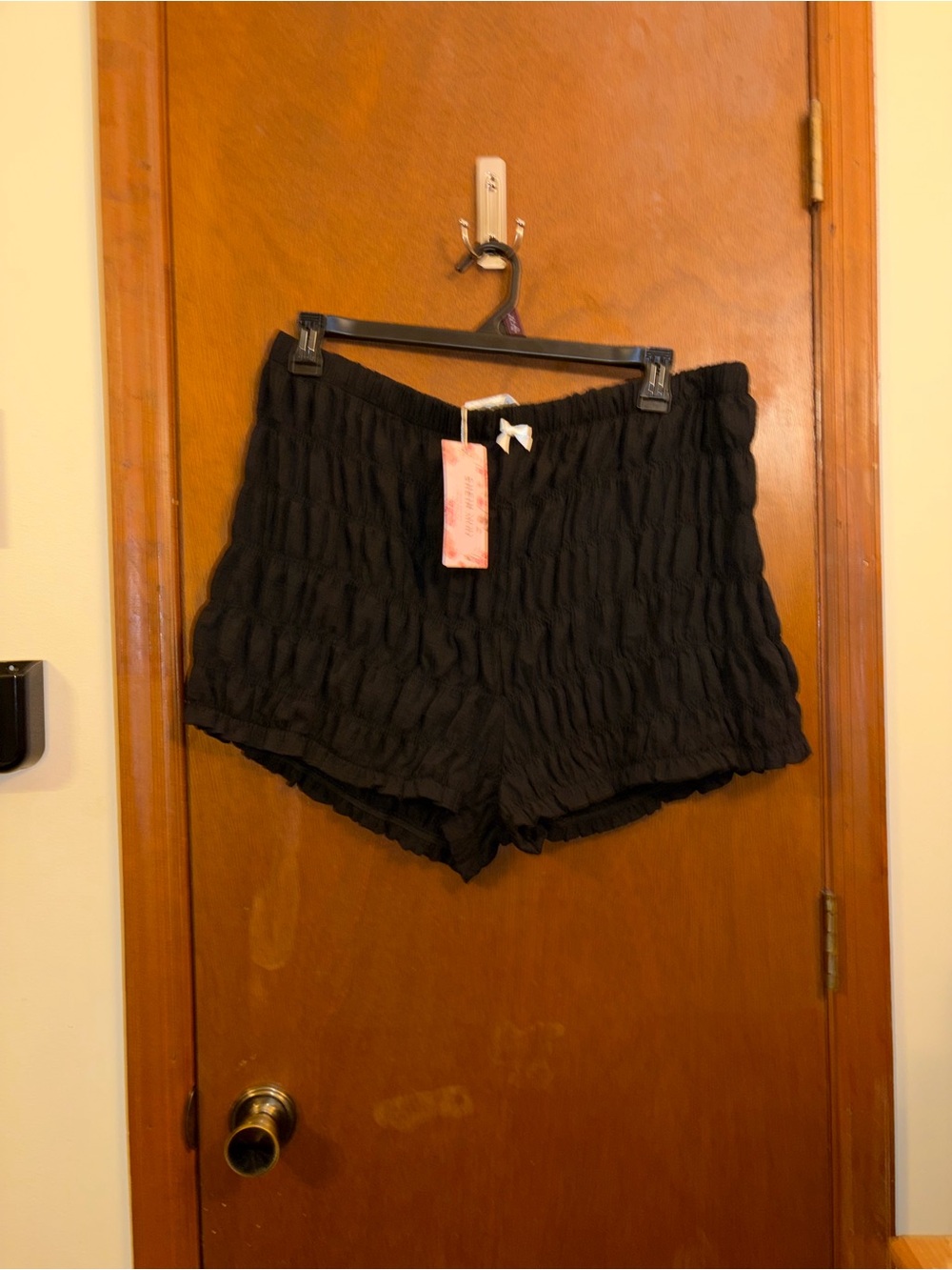 SHEIN Black Smocked Ruffle High Waist Women’s Shorts